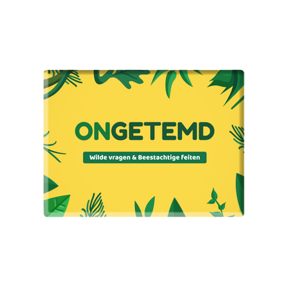 Ongetemd vragenspel – vragenkaartspel doos en kaarten